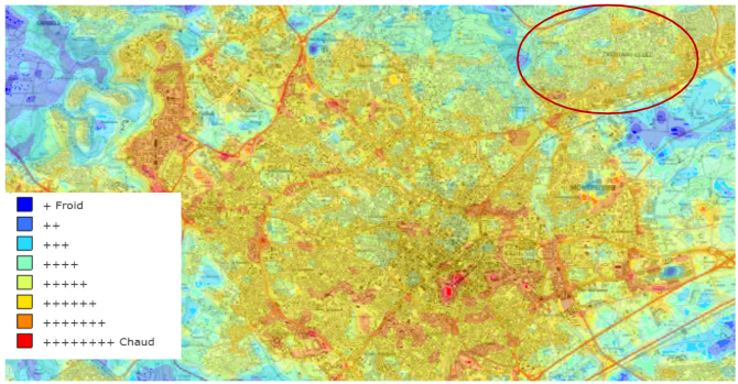 Carte des ICU - Montpellier