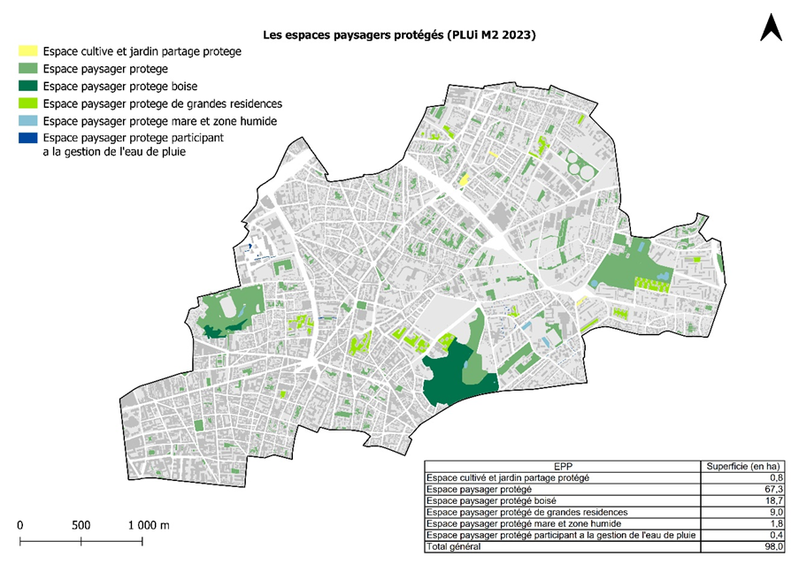 Les espaces paysagers protégés (PLUi M2 2023)