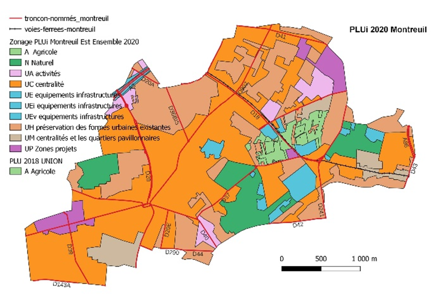 Zonage PLUI Montreuil Est Ensemble 2020