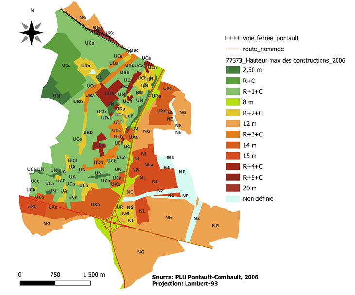 Carte des hauteurs maximales en 2006